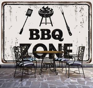 Fototapeta - BBQ Zone - nápis (254x184 cm)
