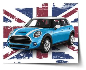 Sablio Plakát Mini sedan Britská vlajka - 60x40 cm