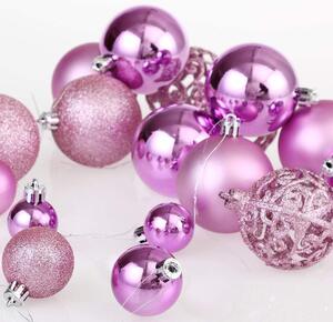 TUTUMI - Sada vánočních ozdob - růžová KL-21X03 - 100 kusů