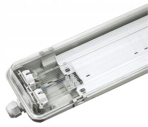 BERGE LED hermetické svítidlo T8 - 2x120cm IP65 ver3 + 2xLED trubice - teplá bílá