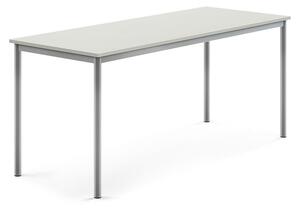 AJ Produkty Stůl BORÅS, 1800x700x760 mm, stříbrné nohy, HPL deska, šedá
