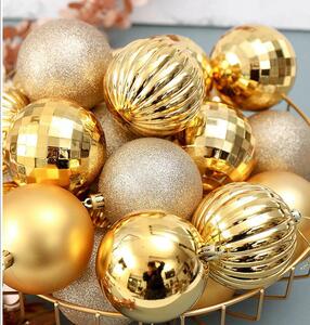 Tutumi, dekorační vánoční ozdoby 36ks KL-21X07, zlatá, CHR-00655
