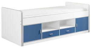 Modrá postel se zásuvkami Vipack Bonny 90 x 200 cm