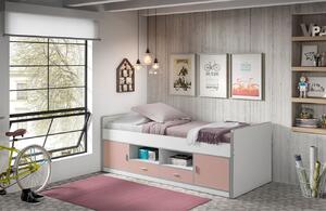 Růžová postel se zásuvkami Vipack Bonny 90 x 200 cm