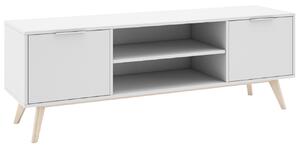 Bílý lakovaný TV stolek Marckeric Campus 140 x 40 cm
