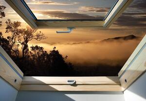 Fototapeta - Les v zobrazení mlhy okna (152,5x104 cm)