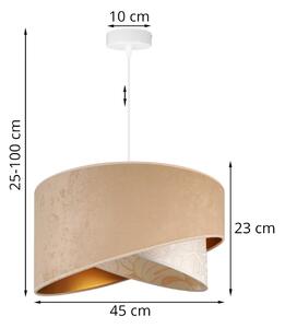 Závěsné svítidlo WERONA 7, 1x béžové/krémové textilní stínítko se vzorem, W, G