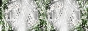 Fototapeta - Abstraktní, diamanty, stříbro a smaragd (254x184 cm)