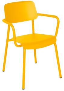 Žlutá hliníková zahradní židle Fermob Studie s područkami