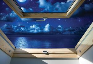 Fototapeta - Hvězdné obloha - pohled z okna (254x184 cm)
