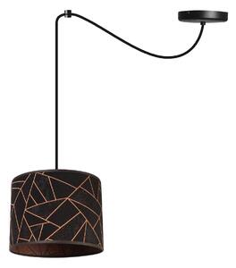 Závěsné svítidlo Werona Spider, 1x černé textilní stínítko se vzorem, c
