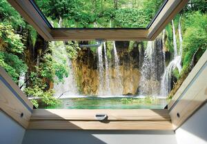Fototapeta - Pohled na okno vodopádu (254x184 cm)