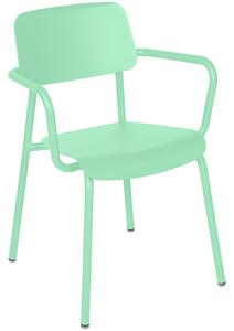 Opálově zelená hliníková zahradní židle Fermob Studie s područkami