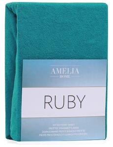 Froté prostěradlo s gumou AmeliaHome Ruby tyrkysové