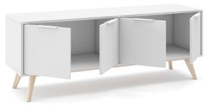 Bílý lakovaný TV stolek Marckeric Campus II. 140 x 40 cm