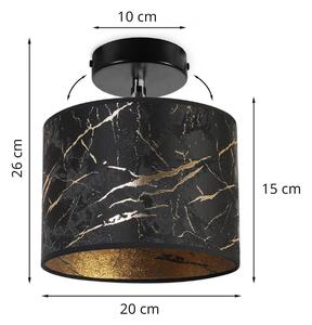 Nástěnné svítidlo WERONA 3, 1x černé textilní stínítko se vzorem, (možnost polohování), G