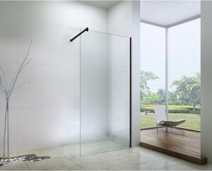 Koupelnová pevná zástěna WALK-IN 70 cm - černá - čiré sklo