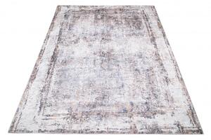 Makro Abra Kusový koberec pratelný TOSCANA 23660 Moderní abstraktní pogumovaný krémový šedý Rozměr: 160x230 cm