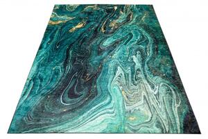 Makro Abra Kusový koberec pratelný TOSCANA 40560 Abstraktní moderní pogumovaný zelený Rozměr: 140x200 cm