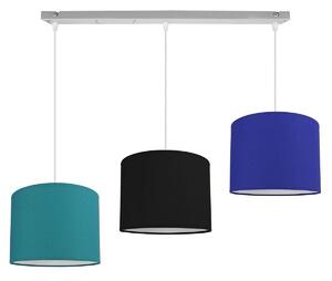 Závěsné svítidlo INDIGO, 3x textilní stínítko (mix 6 barev), (výběr ze 3 barev)