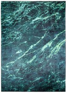 Makro Abra Kusový koberec pratelný TOSCANA 40530 Abstraktní pogumovaný černý zelený Rozměr: 80x150 cm