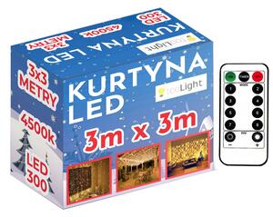 Tutumi, LED světelný závěs 300 diod 3x3m, teplá bílá, CHR-06320