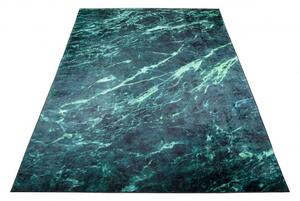 Makro Abra Kusový koberec pratelný TOSCANA 40530 Abstraktní pogumovaný černý zelený Rozměr: 80x200 cm