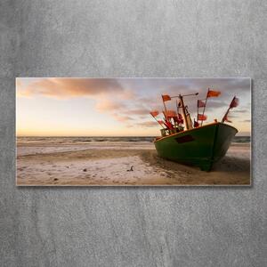 Foto obraz skleněný horizontální Rybářská loď pláž osh-102494694