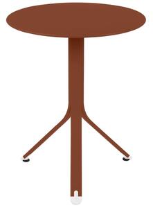 Zemitě červený kovový stůl Fermob Rest'O Ø 60 cm