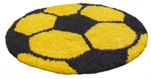 Ayyildiz koberce Kusový koberec Fun 6001 yellow Žlutá, Černá - 100x100 (průměr) kruh cm