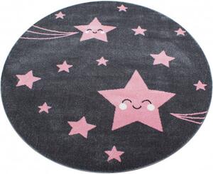 Ayyildiz koberce Kusový koberec Kids 610 pink kruh Růžová, Šedá - 120x120 (průměr) kruh cm