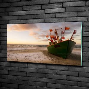 Foto obraz skleněný horizontální Rybářská loď pláž osh-102494694