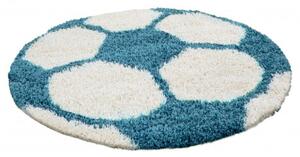 Ayyildiz koberce Kusový koberec Fun 6001 turkis Bílá, Modrá - 100x100 (průměr) kruh cm