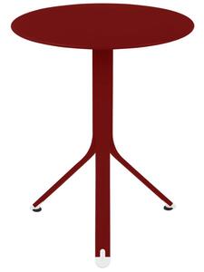 Červený kovový stůl Fermob Rest'O Ø 60 cm