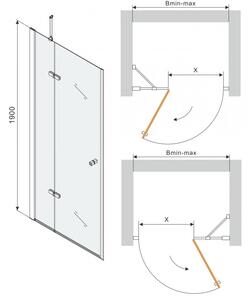 Mexen ROMA sprchové otevírací dveře 100 cm, černá-transparentní, 854-100-000-70-00