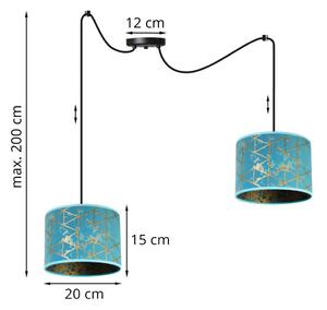 Závěsné svítidlo WERONA SPIDER, 2x modré textilní stínítko se vzorem, (výběr ze 2 barev konstrukce), G