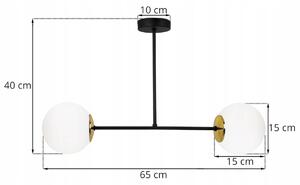 Stropní svítidlo Florence, 2x bílé skleněné stínítko, (výběr ze 4 barev uchycení)