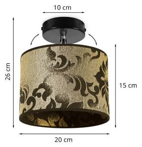 Nástěnné svítidlo WERONA 1, 1x černé/zlaté textilní stínítko se vzorem, (možnost polohování)
