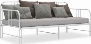 VidaXL Rám vysouvací postele/pohovky kovový 90 x 200 cm, rozměry postele (pokud není vysunutá) 206 x 98 x 88 cm [324752] Barva: Bílá