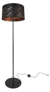 Stojací lampa Werona, 1x textilní stínítko se vzorem (výběr ze 6 barev), (výběr ze 3 barev konstrukce)