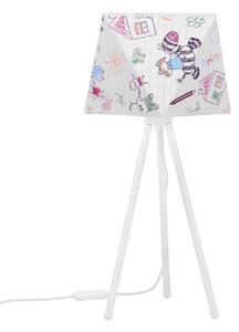 Light Home Dětská stolní lampa DIAMOND, 1x bílé textilní stínítko se vzorem