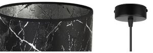 Závěsné svítidlo WERONA 3, 1x černé textilní stínítko se vzorem, (fi 20cm), S