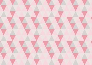 Fototapeta - Růžové trojúhelníky (254x184 cm)