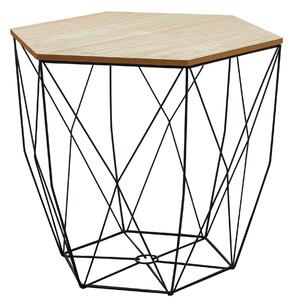 Tutumi - Drátěný příruční stolek - přírodní - 41x37 cm