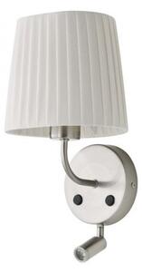 Redo Nástěnná LED lampa Piccadilly 1xE27 + LED 3W Barva: Saténový nikl, Barva stínidla: šedá