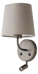 Redo Nástěnná LED lampa Piccadilly 1xE27 + LED 3W Barva: Chrom, Barva stínidla: šedá