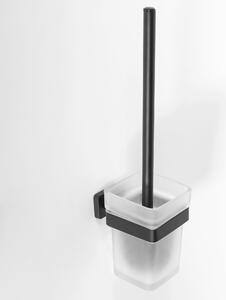 Rea příslušenství, kovový stojan na WC s kartáčem ERLO 05, černá matná, REA-80013