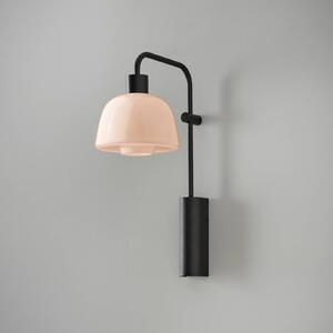 Bover LED nástěnné světlo Drep A/04, nude, sklo, černá, 2 700 K, Černá, Obývací pokoj / jídelna, Hliník, Design
