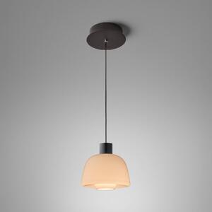 Bover LED závěsné světlo Drep S/01, nude, sklo, 2 700 K, Fialová / růžová / barva růže, Obývací pokoj / jídelna, Sklo, Design