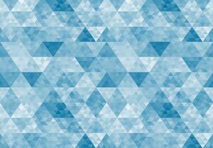 Fototapeta - Trojúhelníky a kosodelníky - modré (152,5x104 cm)